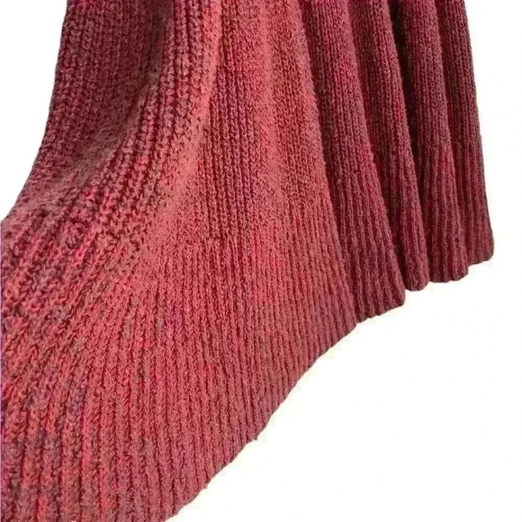 Free People maroon Waterfall Knit swing crew neck Dress with slip size Small - Picture 10 of 15